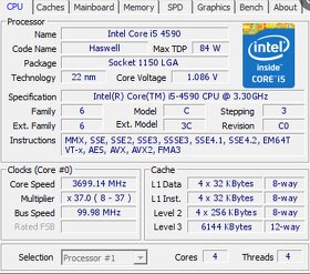 i5-4590 3,3-3,7 GHz 4j./4vl. až 32GB DDR3 PCIe 3.0 x16 - 2