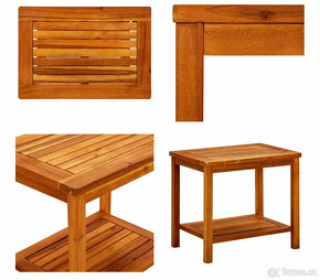2x Konferenční stolek / 50x35x45 cm / akáciové dřevo - 2