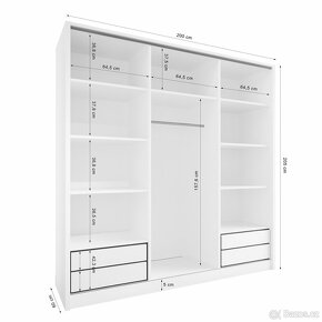 Nová šatní skřín se zrcadlem a zásuvkami (-10%) - 2