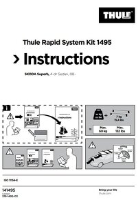 Thule - montážní kit 1495 Škoda Superb 2008-2015 - 2