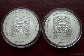 2x 1 oz stříbrná mince Zi:Sin Jižní Korea - 2