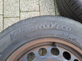 ŠKODA YETI ORIGINÁL PLECHOVÉ DISKY S LETNÍMI PNEU 215/60 R16 - 2