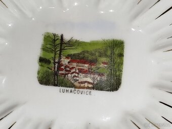 Starožitný upomínkový porcelán talířek Luhačovice - 2