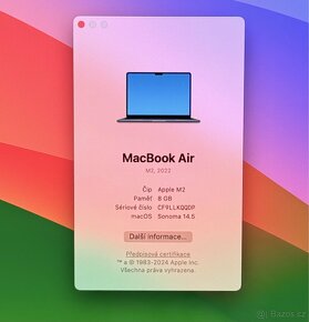 NOVÝ MacBook Air M2 13” 2022 /8GB RAM/M2/256GB SSD/ Záruka - 2