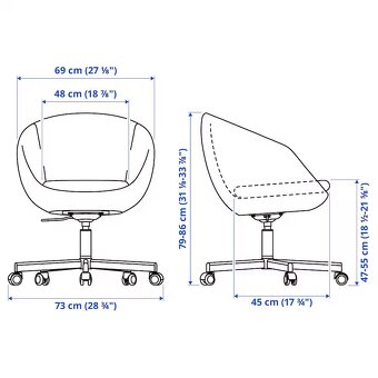 Otočná židle šedá SKRUVSTA IKEA - 2