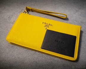 Prada Saffiano Yellow Leather Wallet - 2