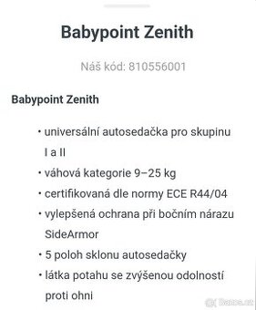 Dětská autosedačka Babypoint Zenith - 2