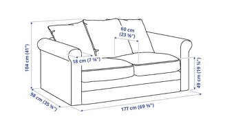 Pohovka IKEA GRÖNLID šedá 2místná - 2