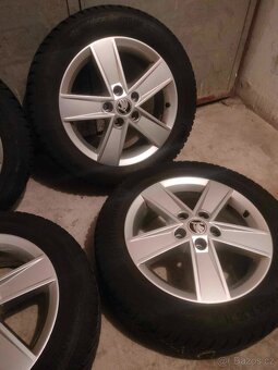 4ks alu disky orig. Škoda 5x112 r16 pneu 7mm 205/55 r16 - 2