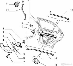 Rukojeť-držadlo Fiat Marea, Brava nový díl č. 719059636 - 2