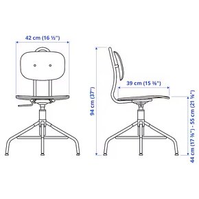 žídle ikea KULLABERG Otočná židle-červena - 2