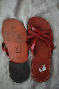 Sandály celokožené červené - 2