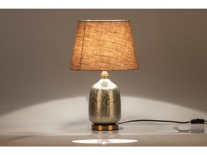 Stylová stolní lampa 48cm stříbrná/zlatá sklo - 2