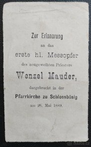 Primiční obrázek - primiční mše 1889/Bezděz/Schlossbösig

 - 2