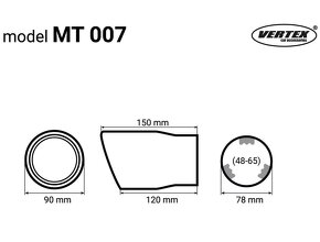 Koncovka výfuku AMIO MT 007, průměr 90 mm, kulatá - 2