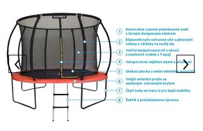 Trampolína Marimex 366 cm+vnitřní ochranná síť+schůdky - 2