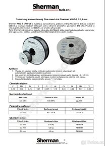 Trubičkový svařovací drát Sherman 0,8 mm 4,5kg - 2