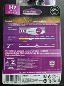 H7 žárovky Philips Vision plus 60 % - 2