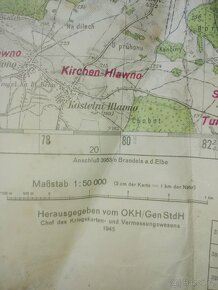 WWII,WW2-německé mapy 1944 a 1945 Benátky nad Jizerou,Kladno - 2