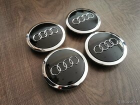 Audi středové kryty 69mm Černé chróm - 2