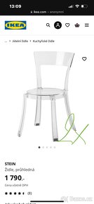 Židle průhledná IKEA Stein 2x - 2