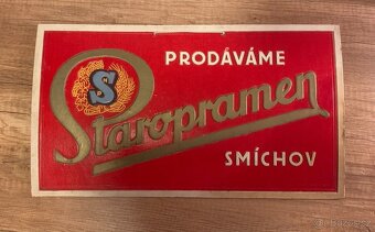 Stará kartonová cedule Staropramen Smíchov 40x25cm - 2