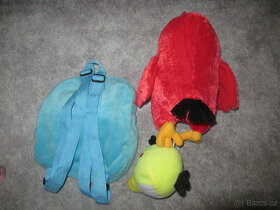 Set 2 plyšáků Angry Birds + malý batůžek - 2