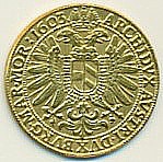 2 dukát 1603  Praha, Rudolf II. super dárek - 2