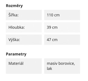 Stolek pod TV z masivu - 2