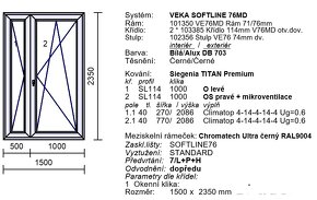 Plastová okna trojsklo Veka Softline 76MD - 2