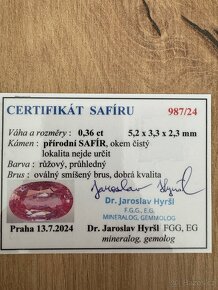 Drahokamy - přírodní Safír s certifikátem 7ks - 2