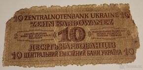 Bankovka 10 Karbowanez z roku 1942. Ukrajina.Série 10. - 2