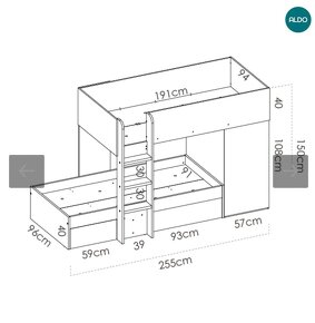Patrová postel s úložným prostorem - 2