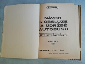 autobus Karosa 7 - návod k obsluze a údržbě - doprava v ceně - 2