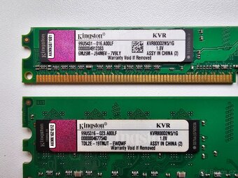 PRODÁM SADU 2 x 1GB KINGSTON DDR2-800 CL5 SDRAM (celkem 2GB) - 2