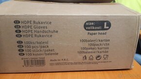 HDPE rukavice jednorázové velikosti L balené po 100ks - 2