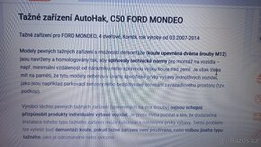 tažné zařízení ford mondeo 2007 - 2014 - 2