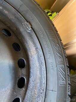 Plechové disky 16” 5x108 Ford a zimní pneu 205/55/R16 - 2