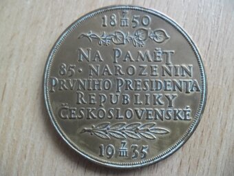 medaile Masaryk č.2- narozeninová 1935 (50mm ) - 2