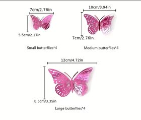 NOVÉ ZBOŽÍ -  3D motýlci - růžové sady - 2