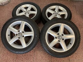 Originál Volkswagen ALU kola 5x112 r16 zimní pneu 6mm - 2