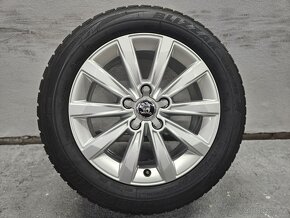 16"ŠKODA 5X112 ET40 7J + 205/55 R16 91H ZIMNÍ SADA - 2