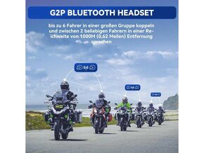 Náhlavní souprava Bluetooth Lexin G2 pro motocykly,nové - 2