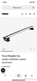 Příčníky Thule WingBar Evo systém pro BMW X1X3 - 2