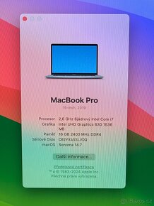 MacBook Pro 15” 2019/16GB RAM/Intel i7/512GB SSD/ Záruka - 2