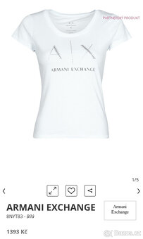 Nové tričko s kamínky ARMANI EXCHANGE vel.S - 2