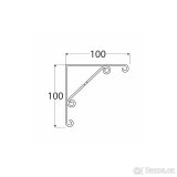 konzola ozdobná WO100C, 100x100mm černá matná - 2