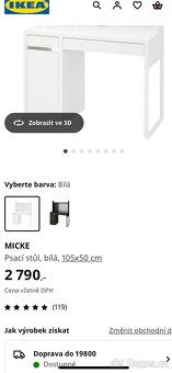 Psací stůl Micke ikea s magnetickou deskou - 2