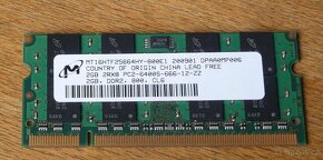 SO-DIMM DDR2 2GB, PC6400 - 800 MHz, 1.8 V - 2