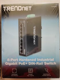 DIN POE+ gigabit switch TRENDnet TI-PG80 + MeanWell - 2